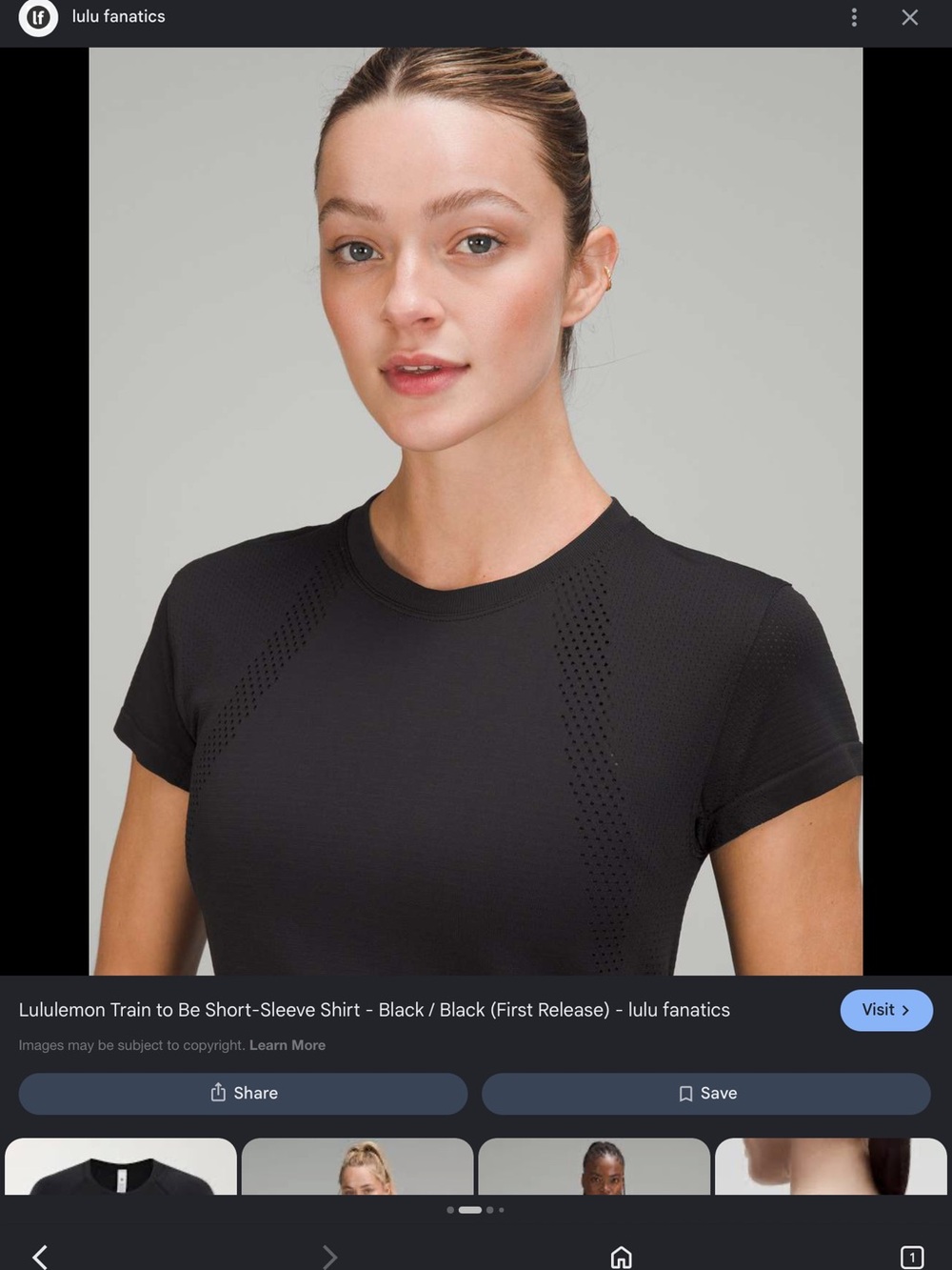 lululemon athletica Black Short-Sleeve Performance Tee